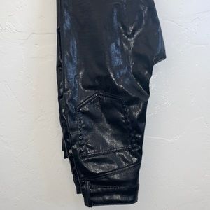 Animal print leather pants